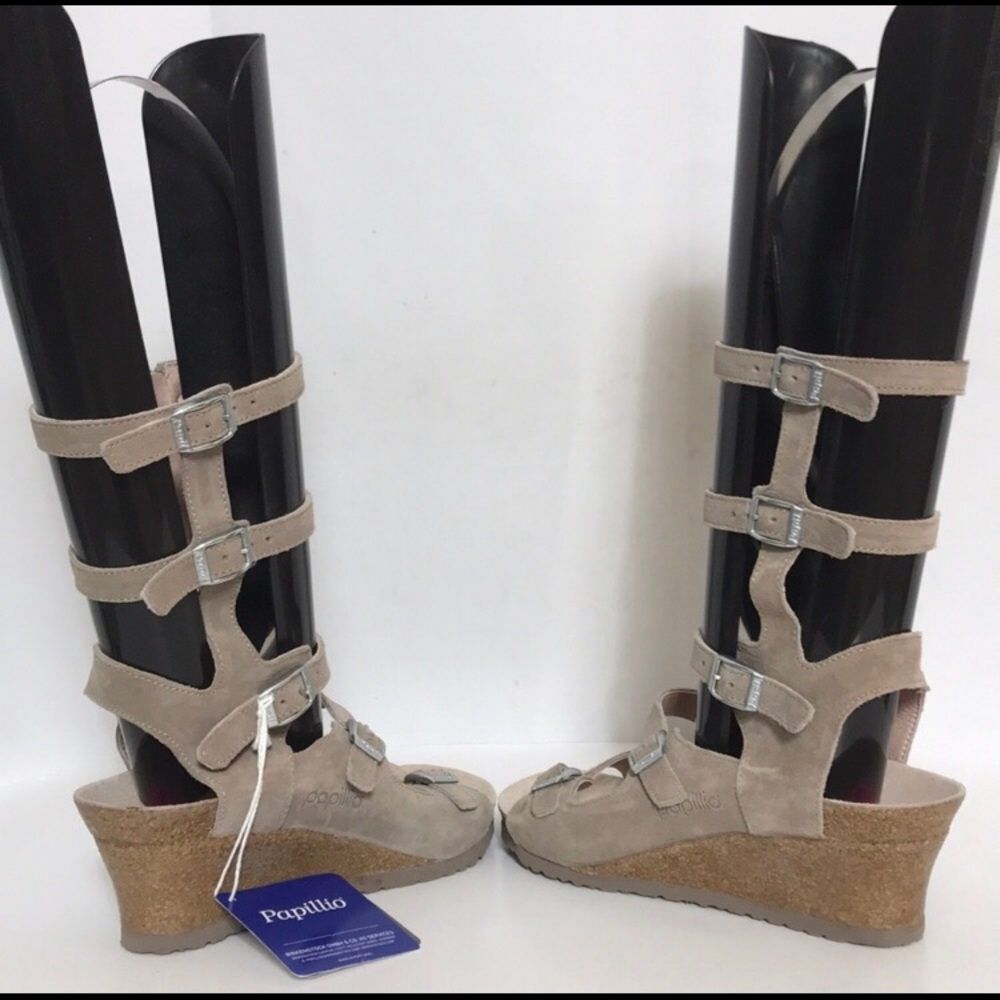 Birkenstock Papillio Taupe Suede Gladiator Sandals - Picture 4 of 16